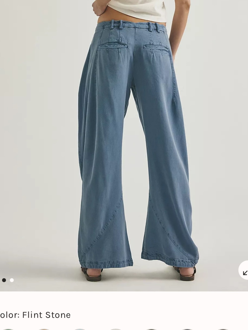 Free People Spotlight Washed Barrel Chino Trousers - Picture 2 of 5
